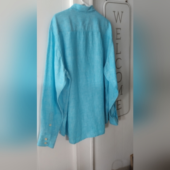 Tommy Bahama mens long Sleeve linen shirt New without Tag light green - Picture 2 of 6